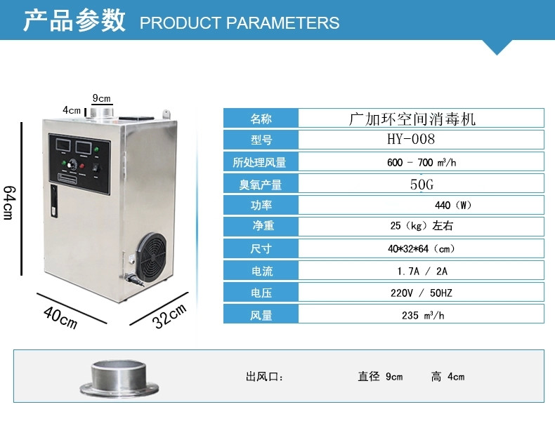 大風(fēng)量空氣治理機，OG-50A臭氧發(fā)生器解決五種室內空氣污染